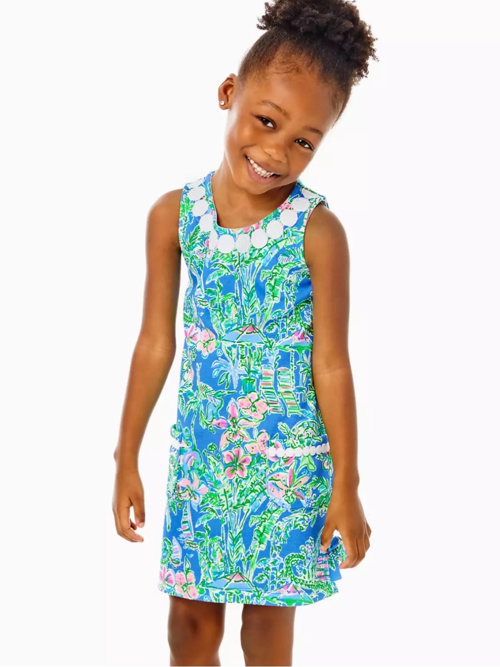 Lilly Pulitzer Little Lilly Shift Dress Beneath The Bougainvillea Boca Blue 6/7